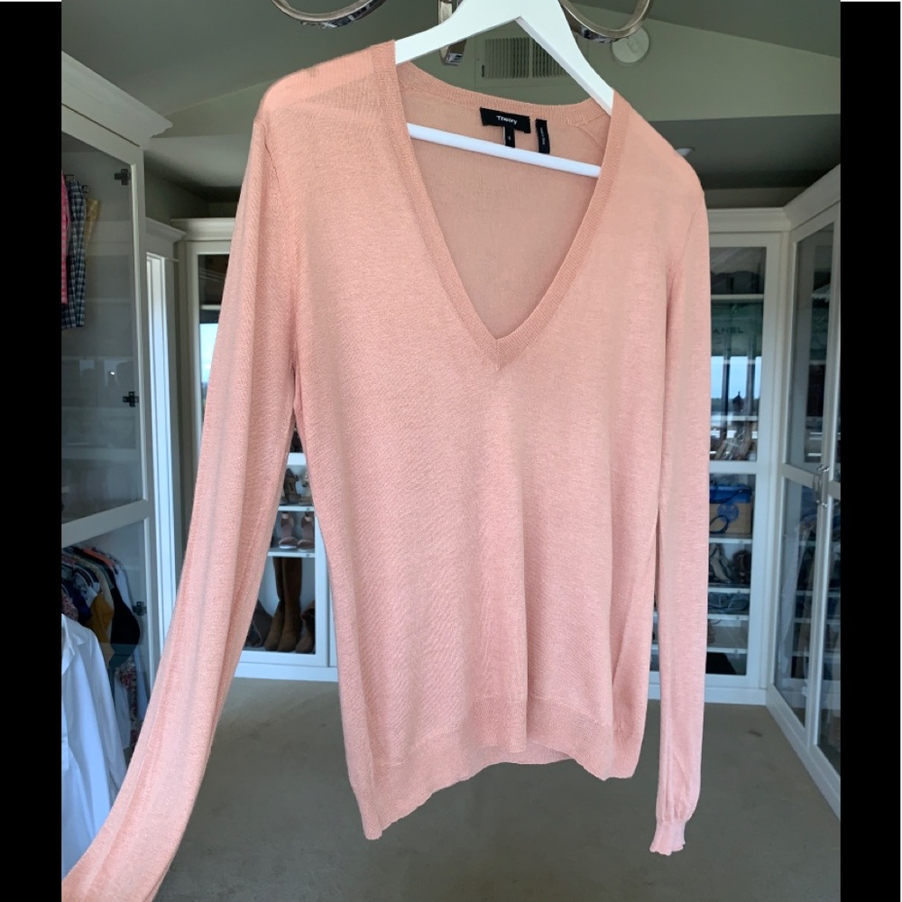 Theory silk & cashmere sweater top